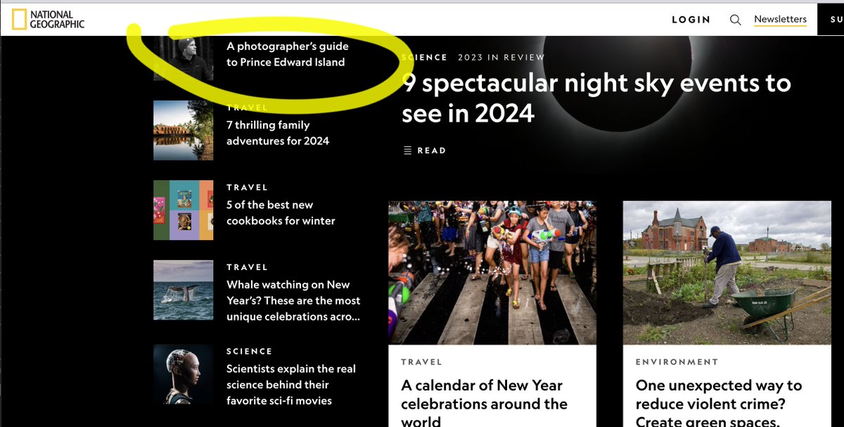 DaveBrosha's tweet image. Can't say I ever thought I would see my mug on the main page of National Geographic.  So honoured to be involved in this showcase of my beautiful Prince Edward Island.   #pei