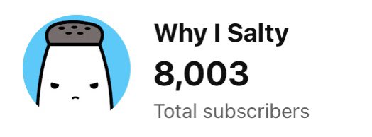 WhyISalty1's tweet photo. Finally reach 8K Subs on YouTube. What a way to start the new years. Thank you to those who enjoy my content. https://t.co/wpv7TMcIao