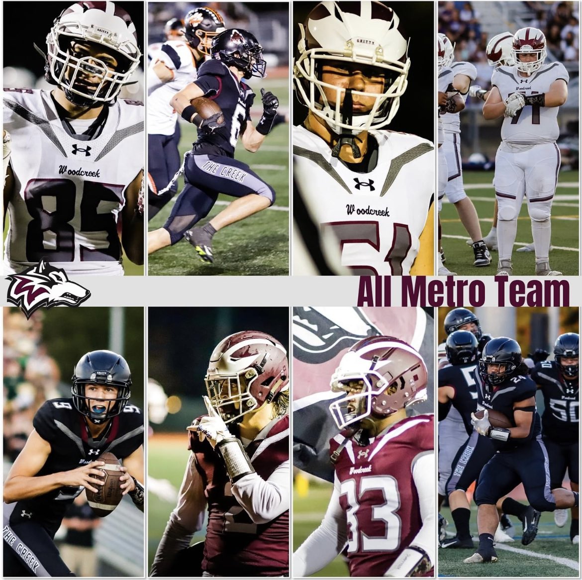 WoodcreekFB's tweet photo. Muscle Mondays, congrats to our 8 All Metro award winners from this amazing season. #GOCREEK #AVO @ABCJAMPro @SacBee_JoeD @SacMaxPreps @CoachHunkins https://t.co/SH2EFb5vJ3