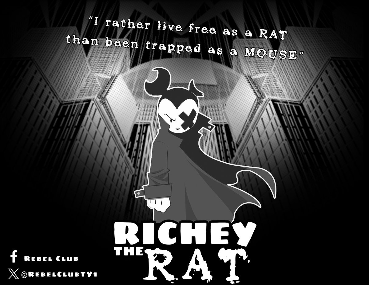 RebelClubTY1's tweet photo. We are preparing a new comic for 2024; this is a teaser for Richey The Rat. A noir thriller that we hope you can read with us on our network,

#richeytherat #publicdomainday #MickeyMouse #noir #comic  #Graphic  #SteamboatWillie  #cartoon #toon #parodia #disney https://t.co/I4AtFc69Cq