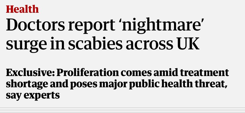 Rickets, bed bugs, now scabies. Illnesses we thought we’d seen the back of years ago coming back under a government that couldn’t care less about public health.