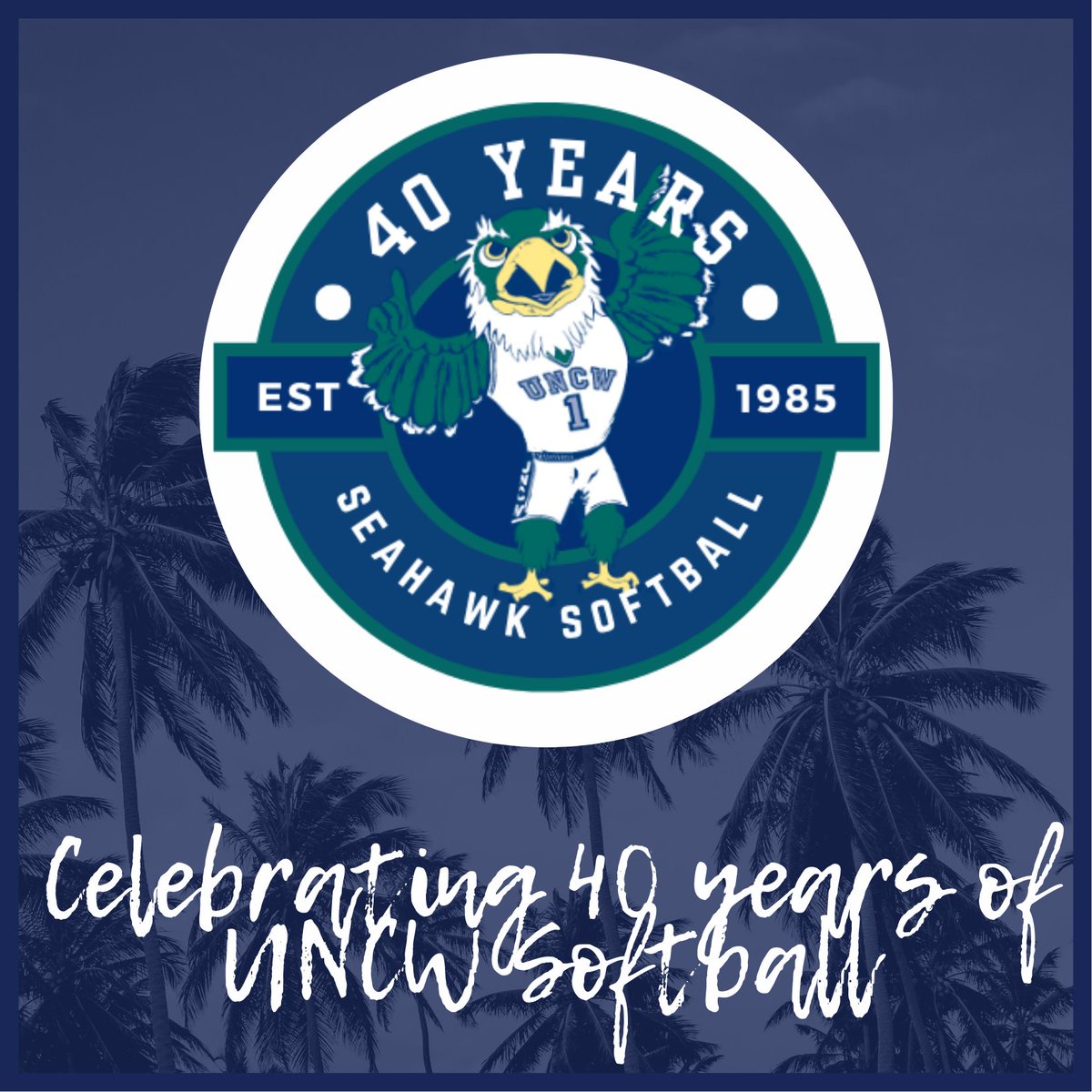 We are excited to celebrate our 40th year of Seahawk Softball this spring!

Check back every day leading up to our 2024 home opener as we take a trip down memory lane and share highlights from the past 40 seasons at UNCW! #TeamXL