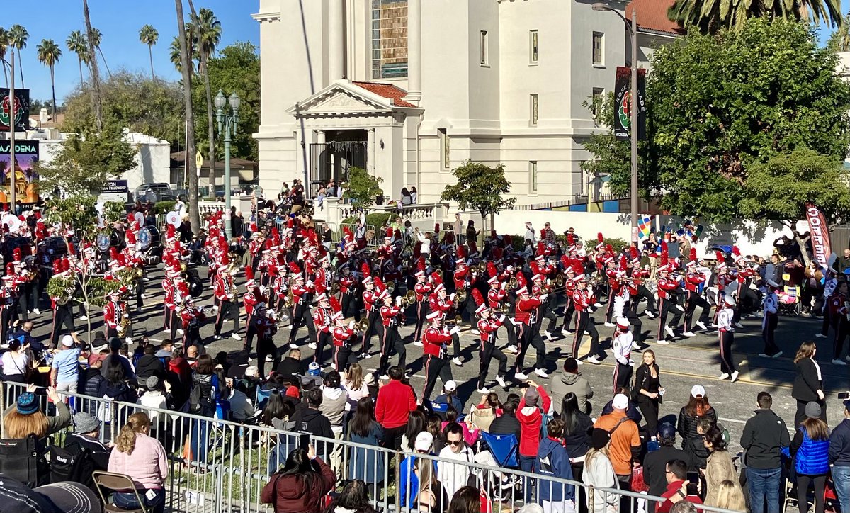 Pulaski Red Raider Marching Band in 2024 <a href="/RoseParade/">Rose Parade</a> in Pasadena. @pcsd_phs