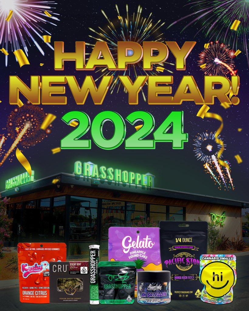 Happy New Year from your friends at Grasshopper!🎆 Big thanks to all those who supported us this last year and the brands we were able to work with. Be safe and have fun! #ChulaVista #NewYear #2024
