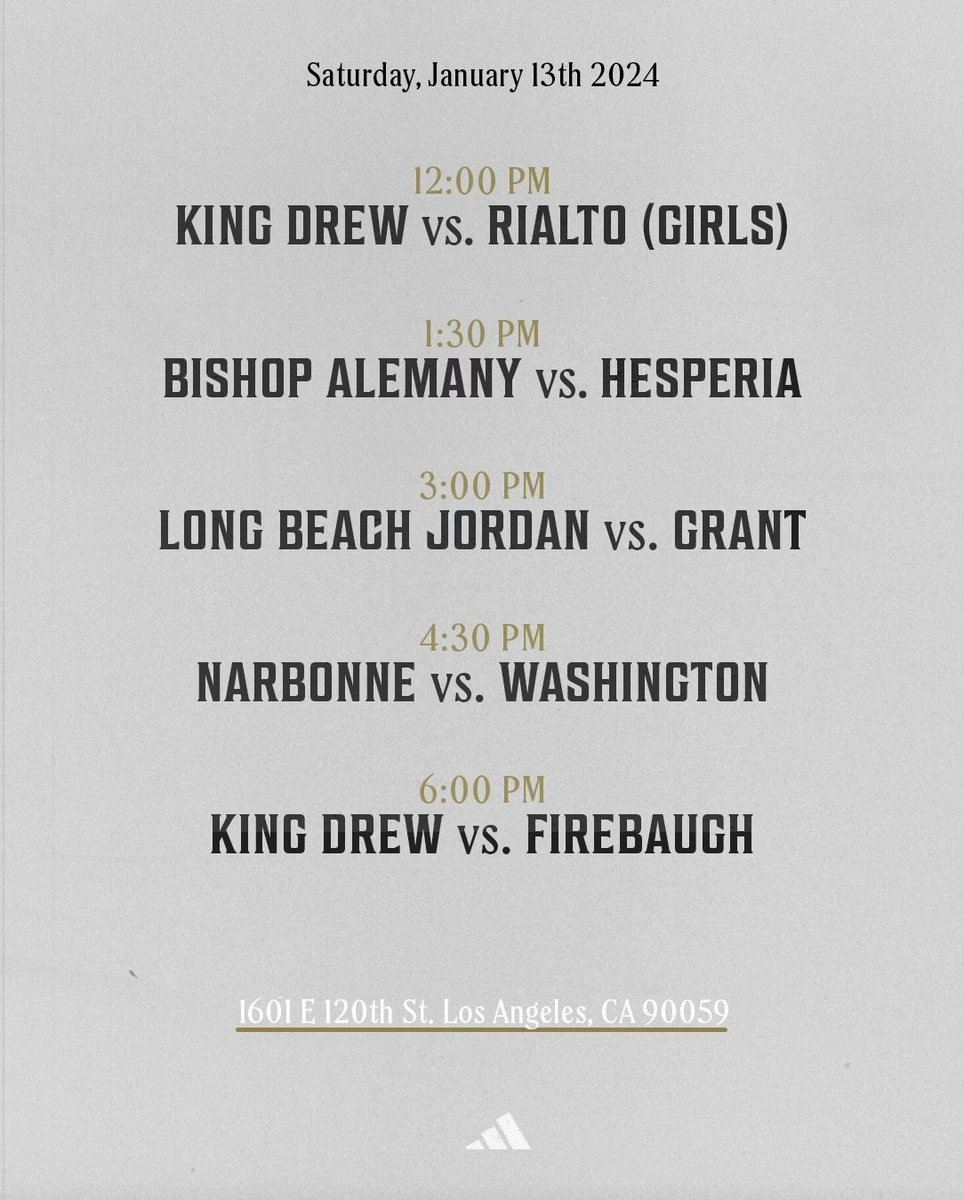 Happy New Year! Here is the schedule for our 2nd Annual No Excuse, Just Produce High School Classic. Come out to support our rising stars. Admission is Free! #TheDrew #Noexcusejustproduce