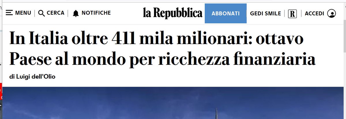 In Italia ci sono 411mila milionari, ma tutti guardano i debiti
