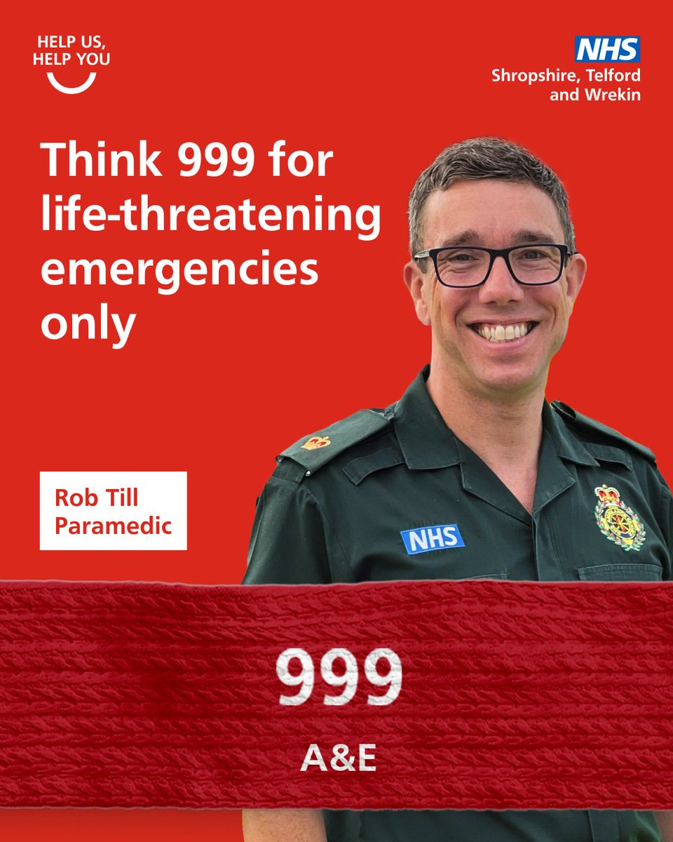 ☎️ Please only call 999 for genuine life-threatening emergencies and use NHS 111 online or by phone or a Minor Injury Unit (MIU) for other urgent care needs. For more information visit ➡️️ thinkwhichservice.co.uk #ThinkWhichService