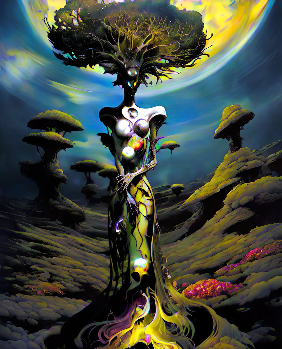 xalieri's tweet photo. Individual dreamscapes for alien symbolist parables. Set 4. 3 of 3
 
#TravelingForWork #Landscapology #ItAlwaysHappensInTheMonthOf #Parabulary #WeirdArt #PsychologicalLandscape #ImSureItMustMeanSomething

#DarkArts #DigitalArt #AIAssistedArt #AIArt #WomboDream #StableDiffusion https://t.co/rN1KdSpakb