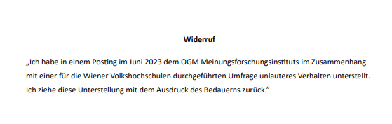 Anbei in der Causa OGM und einer für die Wiener Volkshochschulen durchgeführten Umfrage.