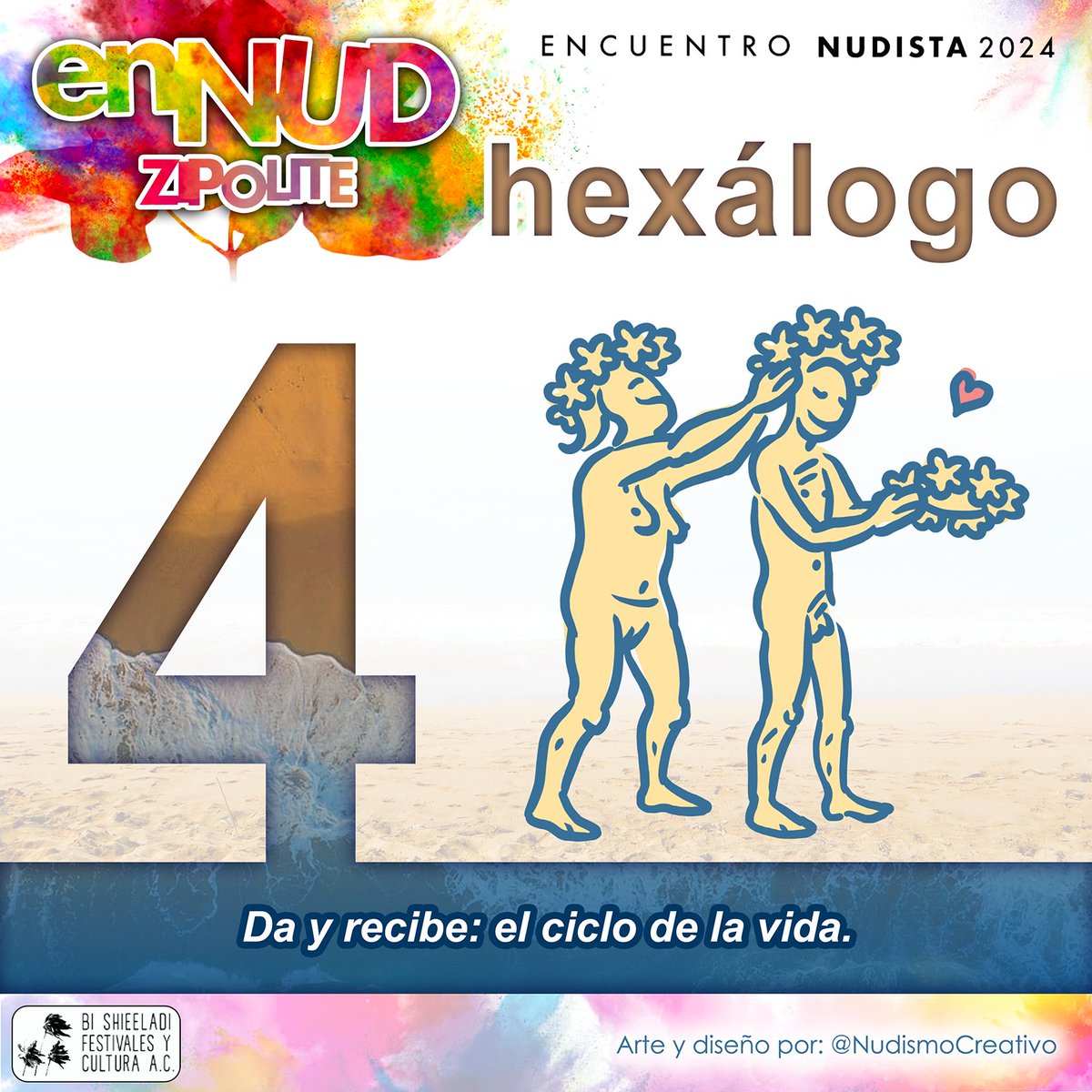 El Festival Nudista cambia por Encuentro Nudista, te invitamos a entrar al espíritu del Encuentro de acuerdo con nuestro Hexálogo:
#EncuentroNudista2024
#EncuentroNudistaZipolite
#BishieeladiFestivalesyCulturaAC
#nudismo #turismooaxaca #festivalnudistazipolite
#nudismocreativo