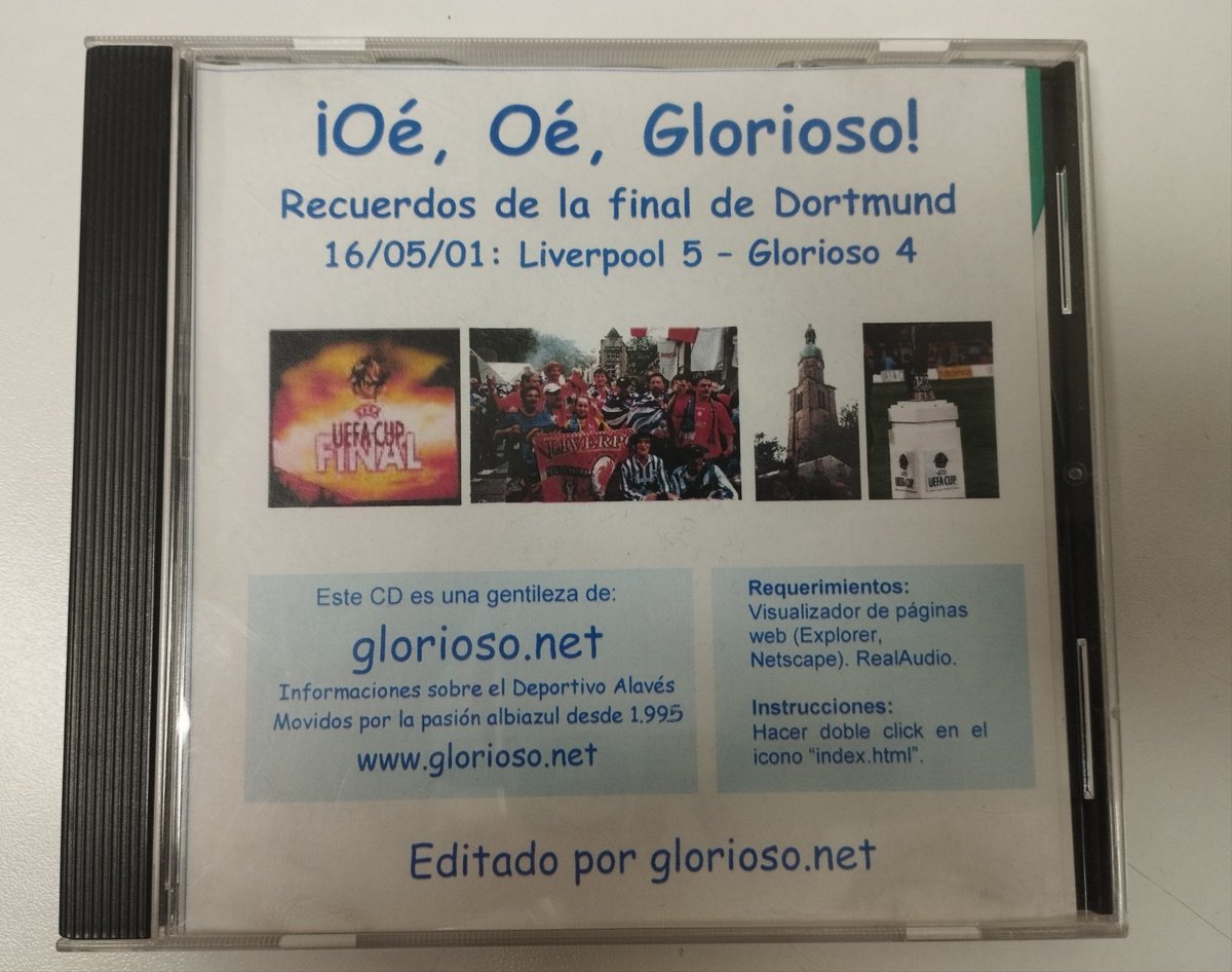 Gran pérdida la de Fidel Gómez @gloriosonet pionero del alavesismo online. Lo conocí personalmente haciendo este cd de recuerdos de la final de Dortmund. DEP 😥
