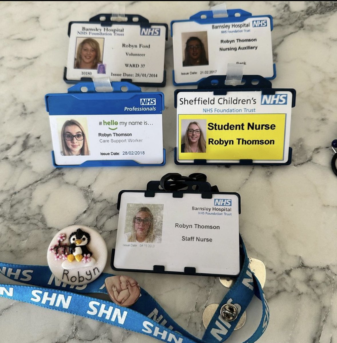 RobynThomson28's tweet photo. My progression to becoming a Nurse. Almost 4 years qualified and completed my Qualified in Speciality in Neonatal Nursing since! 👶🏼 #nursing #NHS #neonatalnurse #progression #proudinblues https://t.co/YtADUVu0MU