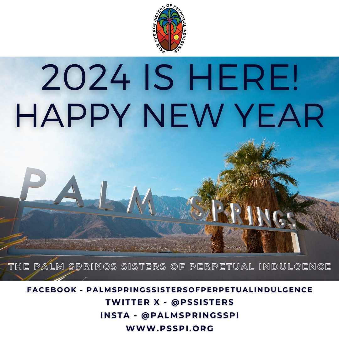 pssisters's tweet photo. We wish you the best and hope for joy and peace and happiness in your life!  May 2024 bring you these gifts and more!

Thank You Palm Springs for over 15 years of support and love! https://t.co/GJte3s4CrD