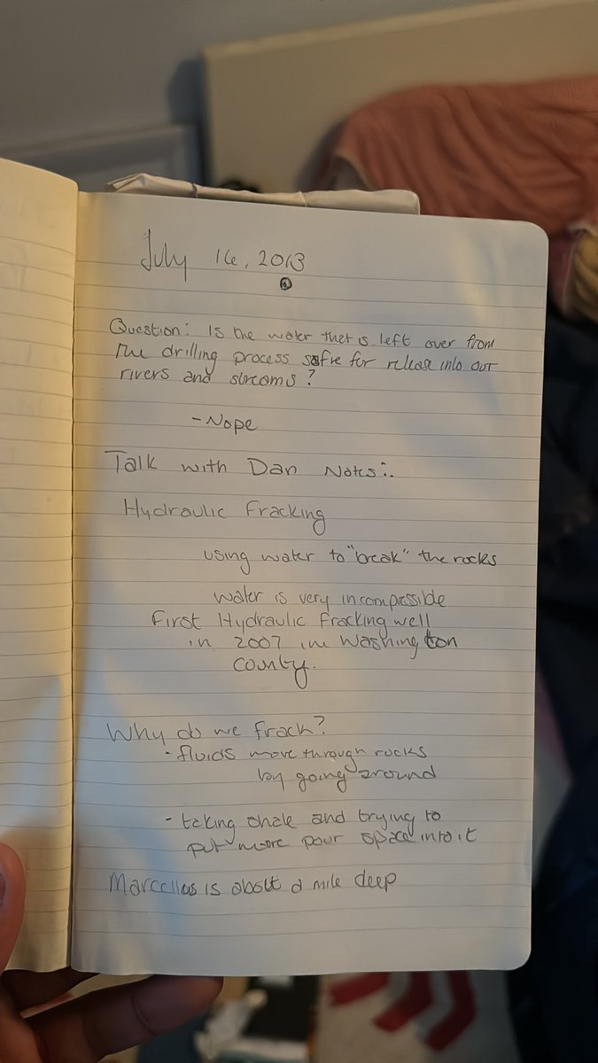 Going through some old stuff at my Mom’s to kick off 2024, and what do I find to my surprise? Notes from a conversation with <a href="/nitrogenfixer/">Emily M. Elliott</a> <a href="/danjbain/">Dan Bain</a> on CSOs, nutrients, and fracking circa 2013! I was 16/17 working as a museum intern (shout out to Energy Net) living it up!
