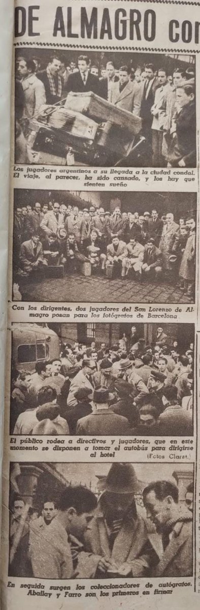 GarciaGastonM's tweet photo. Un 1 de enero como hoy, pero en 1947, el #SanLorenzo Campeón 1946🏆 jugaba su tercer partido de la gira por Europa. Fue contra el seleccionado español y goleada👏 6 a 1 del Ciclón💙❤️ en el viejo estadio de Las Corts, en Barcelona. El diario deportivo Marca📰 lo anticipaba así... https://t.co/e4XY6lMk4H