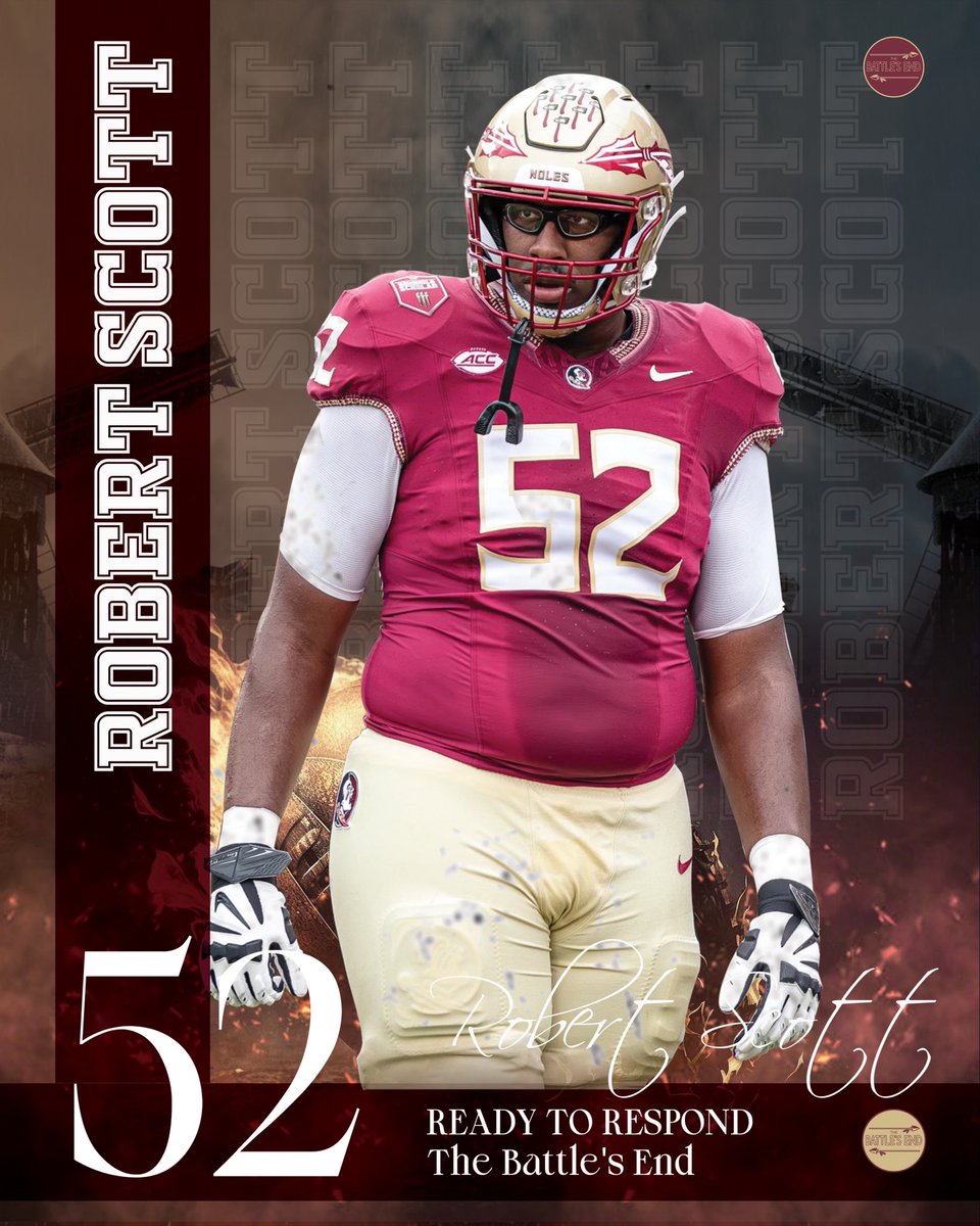 Thrilled to announce another year with the big man,
<a href="/robertscottOL/">Robert Scott🎒🏈</a>!  

Very excited to work with Rob again in 2024! 

Directly support Rob and other FSU Players by getting involved at thebattlesend.com/pages/get-invo…

#ReadyToRespond
