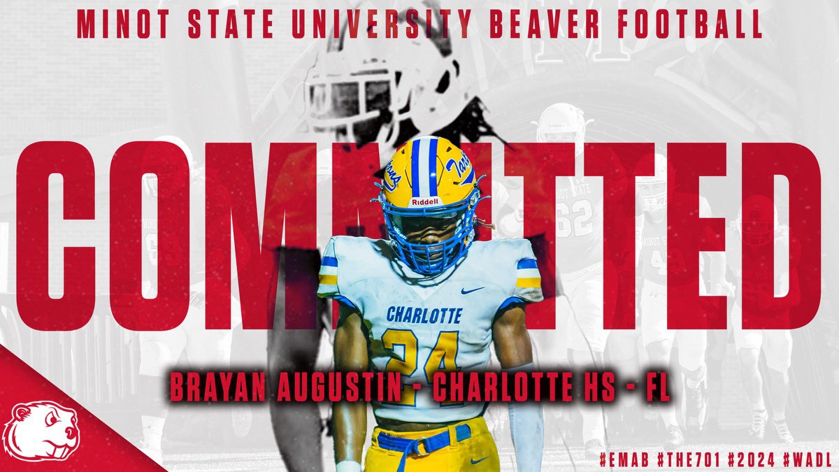 Brayan Augustin🇭🇹 (@augustin_brayan) on Twitter photo 💯% committed
Thank you <a href="/MSUBeaversFB/">Minot State Football</a> for allowing me to continue my journey as a student athlete <a href="/CoachJay98/">Jeremiah Elisha Johnson</a> <a href="/CoachFam/">Coach Mike Famiglietti “Fam”</a> 💯% committed
Thank you <a href="/MSUBeaversFB/">Minot State Football</a> for allowing me to continue my journey as a student athlete <a href="/CoachJay98/">Jeremiah Elisha Johnson</a> <a href="/CoachFam/">Coach Mike Famiglietti “Fam”</a>