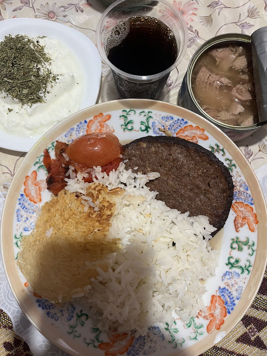 es_fatm's tweet photo. وقتی نون تموم میکنیم همبرگر با برنج😂💔 https://t.co/dEWxDSMONT