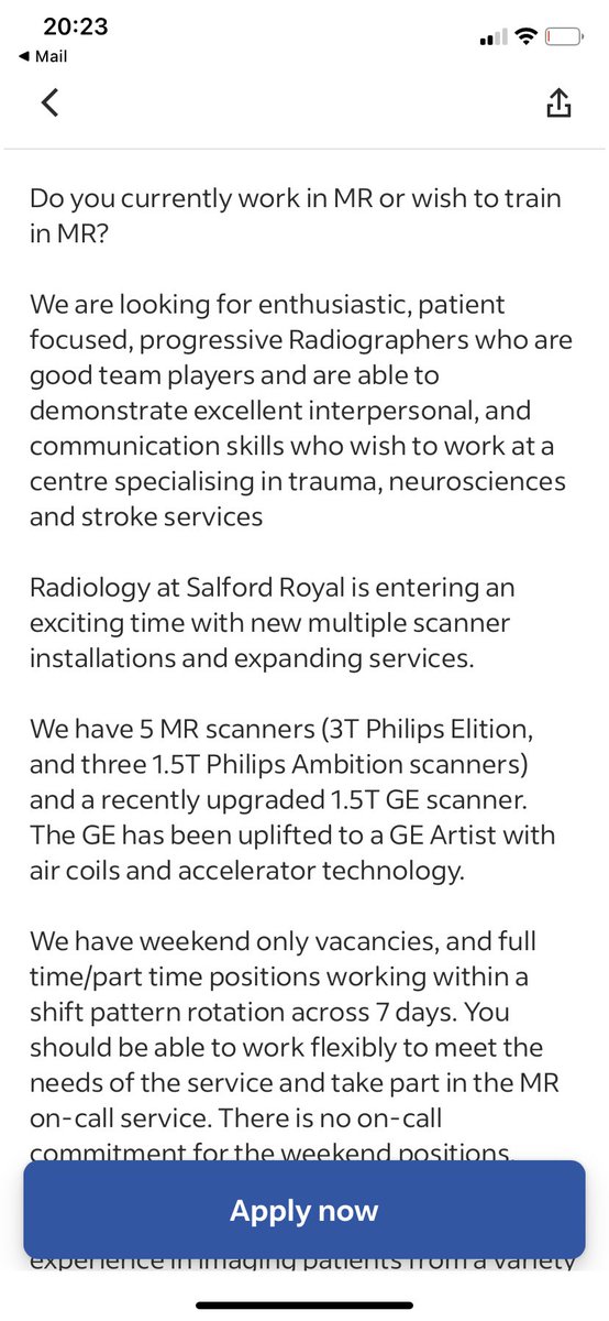 CloranK's tweet photo. @SalfordCO_NHS @NCAlliance_NHS 
Looking for Full,part time and weekend MR Radiographer jobs at Salford Royal, come and join our amazing team https://t.co/F5iQsn7xY1