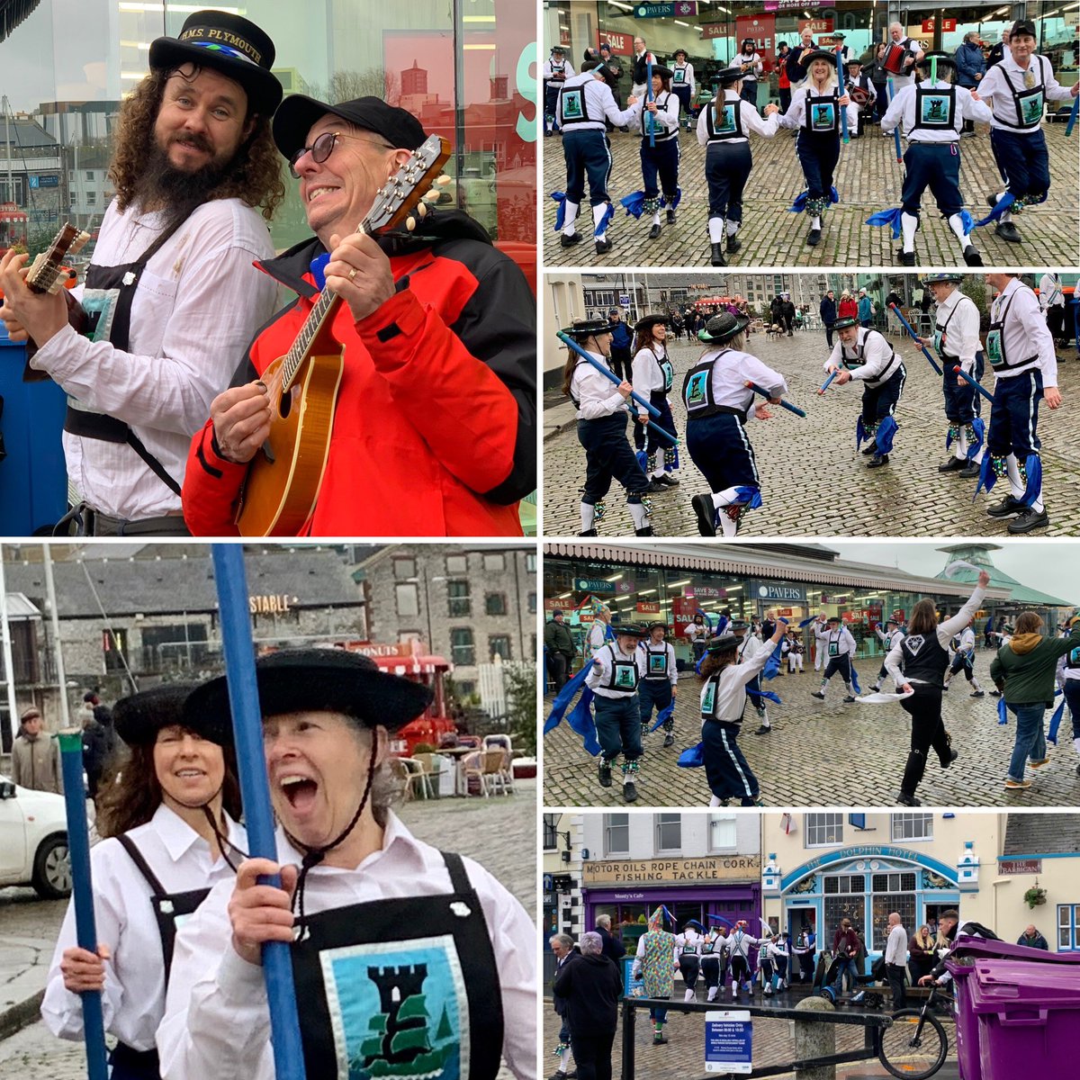 Bledhen Nowydh Da! 
Happy New Year!
🥂🍾✨
New Year’s Day Morris at The Dolphin, Plymouth.
.
.
.
#morrisdancing #plymouthmorris