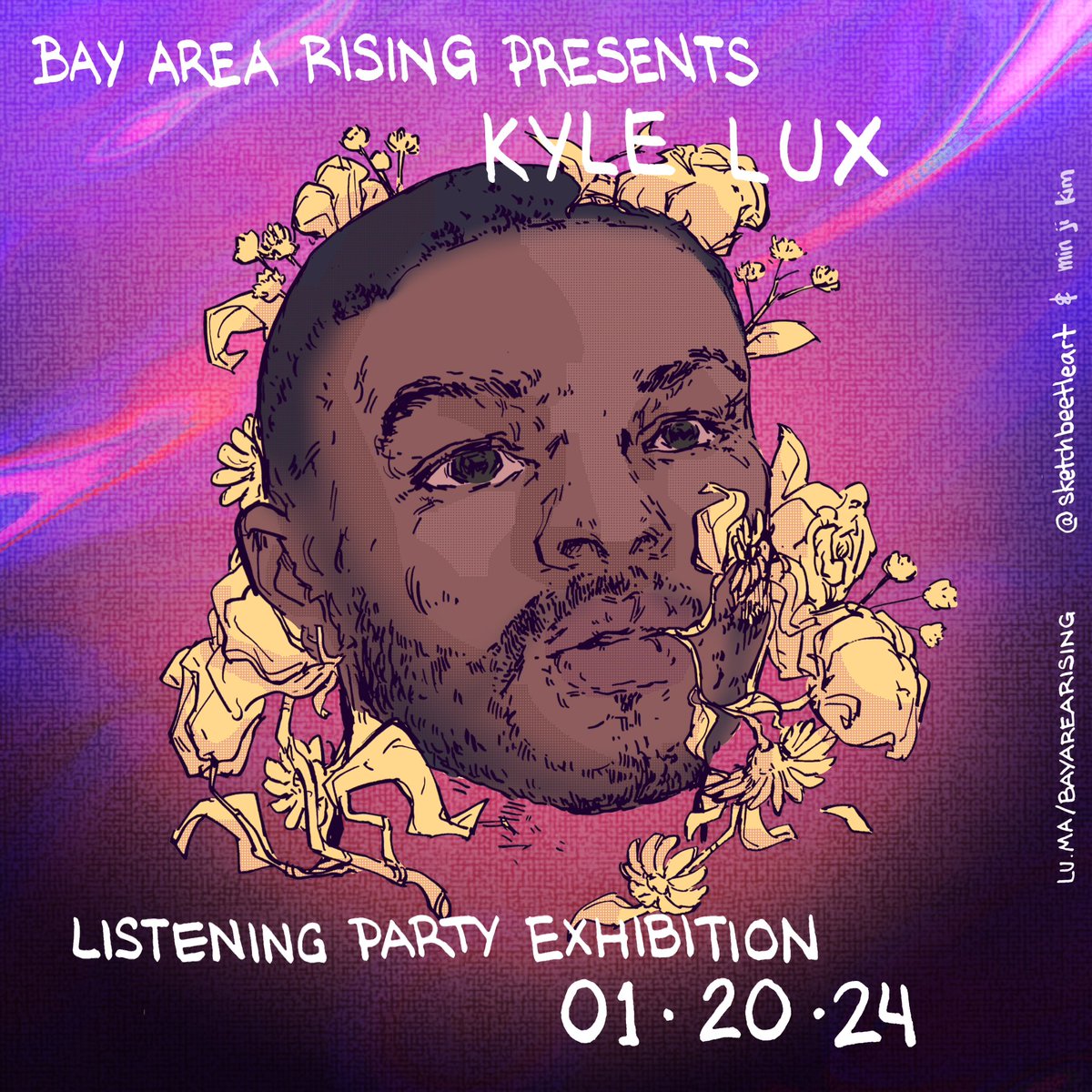 I am honored to work with Bay Area Rising again on the upcoming listening party exhibition at the <a href="/icasanfrancisco/">icasanfrancisco</a> featuring Thomas Ng, Brandon Banks, Kyle Lux, sectiontoo, and Caleb Belkin.

Linework by me, colors and design by <a href="/Hootlesart/">Hootles @ Anime Expo B11</a> (1/2)