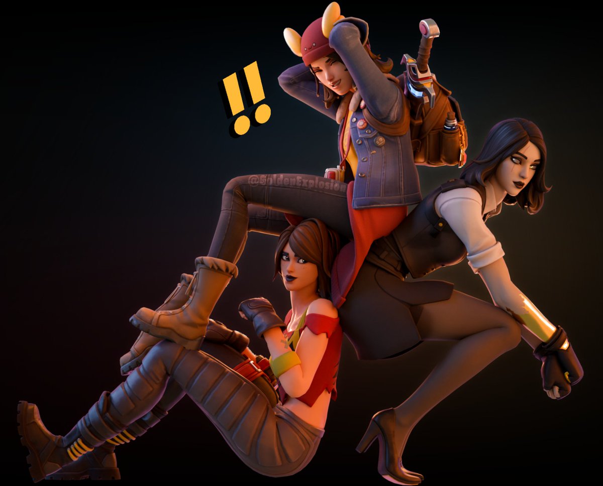 GoldenExpIosion's tweet photo. First render of 2024!! Had to be my girls. 🙏

#Fortnite #FortniteArt #FortniteChapter5 https://t.co/a7A5ppj72c
