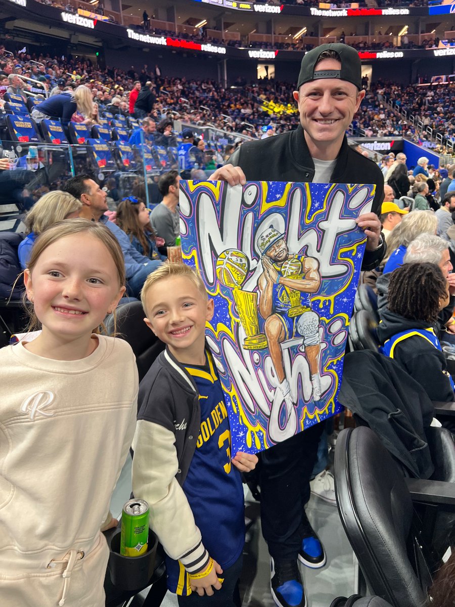 kylemillermd's tweet photo. #nightnight #stephcurry #warriors Did a couple of posters for the game with the kids- marker on vellum @StephenCurry30 thanks #GOAT𓃵  for giving the kids nod of approval during the time out! @warriors https://t.co/mv3TAg2cM0
