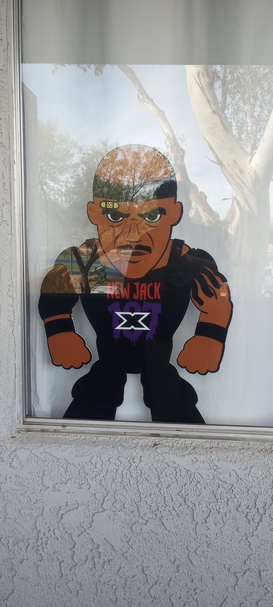 You have a 'This house protected by ADT' sign. We have a one of a kind New Jack micro brawler cut out scaring the apartment complex away. #WWE #pwt #microbrawlers #bustedopen247 #AEW