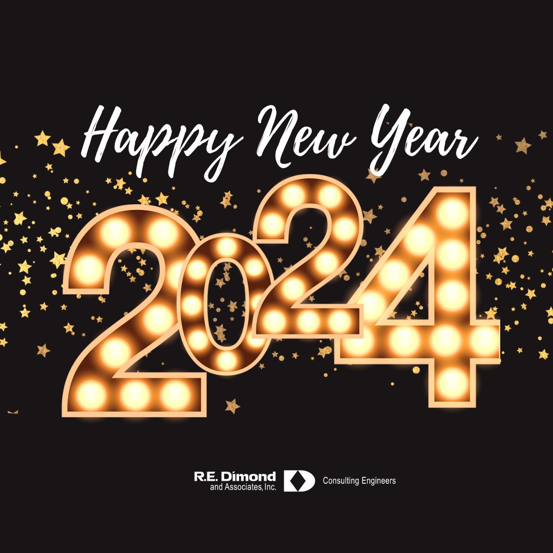 🎉 Happy New Year from R.E. Dimond and Associates! 🌟 Cheers to a year of innovative engineering and success. Wishing our team, clients, and community a prosperous 2024! #HappyNewYear #EngineeringFuture 🥳