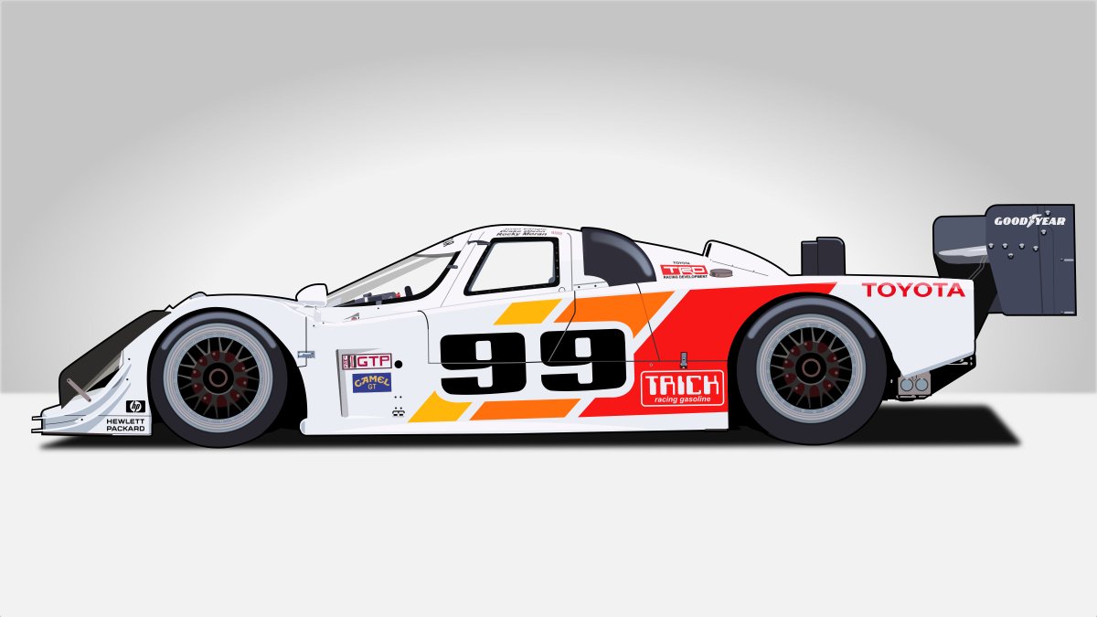 Vector illustration practise. 1990 Toyota Eagle HF90 MKII. <a href="/IMSA/">IMSA</a> <a href="/ToyotaRacing/">ToyotaRacingusa2</a> #TRD #GTP #ClassicRacing #AAR