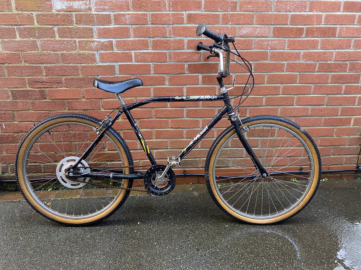 40yardheader's tweet image. New Year project. 1980s Raleigh Bomber, the bike the hard kids were riding while the rest of us were swapping our Grifters and Choppers for Burners.