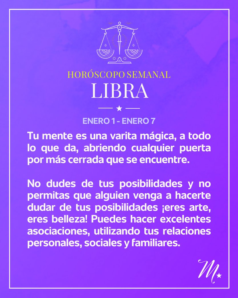 MizadaMohamed's tweet photo. 🌟 ¡Las claves de la semana para Libra, Escorpión, Sagitario, Capricornio,  del 1 al 7 de enero!
Y recuerda que también puedes consultar tu horóscopo semanal en Youtube.
HORÓSCOPOS: https://t.co/pK3EkWRWm0
#HoróscoposdeMizada #HoróscopoSemanal #HoróscopodelaSemana https://t.co/h4gD2lAtHe