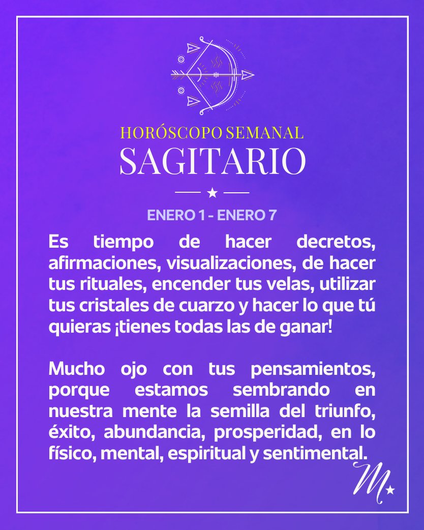 MizadaMohamed's tweet photo. 🌟 ¡Las claves de la semana para Libra, Escorpión, Sagitario, Capricornio,  del 1 al 7 de enero!
Y recuerda que también puedes consultar tu horóscopo semanal en Youtube.
HORÓSCOPOS: https://t.co/pK3EkWRWm0
#HoróscoposdeMizada #HoróscopoSemanal #HoróscopodelaSemana https://t.co/h4gD2lAtHe