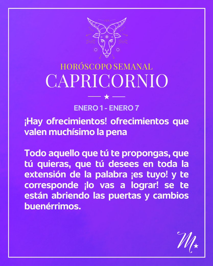 MizadaMohamed's tweet photo. 🌟 ¡Las claves de la semana para Libra, Escorpión, Sagitario, Capricornio,  del 1 al 7 de enero!
Y recuerda que también puedes consultar tu horóscopo semanal en Youtube.
HORÓSCOPOS: https://t.co/pK3EkWRWm0
#HoróscoposdeMizada #HoróscopoSemanal #HoróscopodelaSemana https://t.co/h4gD2lAtHe