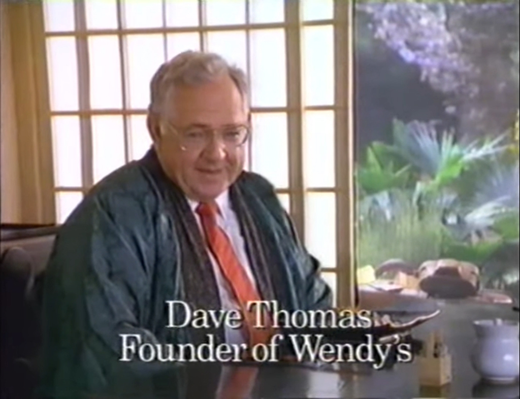 OrangeofDoom's tweet image. saw an old 90s commercial where dave thomas went to japan