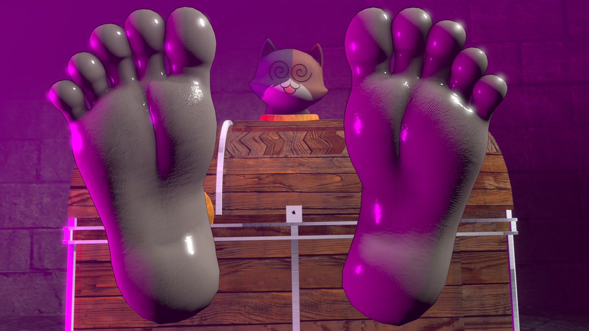 First post of the year. Felt like making a certain cat completely mindless and barefoot.
Who could've done this to Meowscles?~

Well, obviously no other than me! And with different foot model choices. Which one looks better, guys? Let me know :3