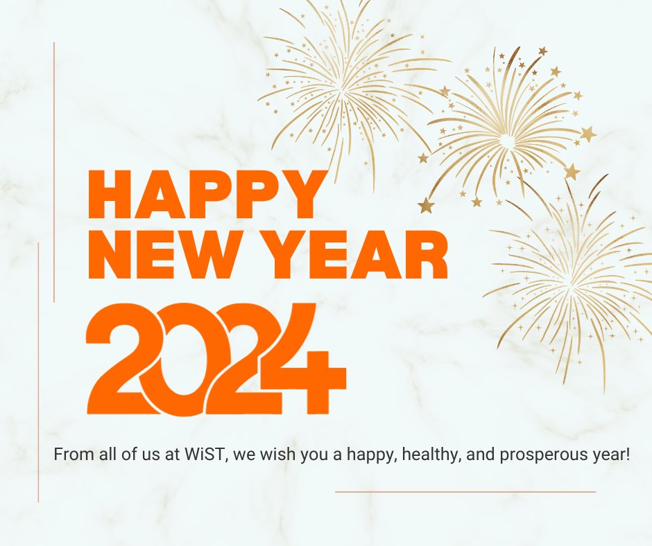 Happy New Year from all of us at WiST! 

We look forward to spending 2024 with you, and we wish you a successful and wonderful year ahead! 🥳

#HappyNewYear #WomeninSportsTech #ChangeTheRatio