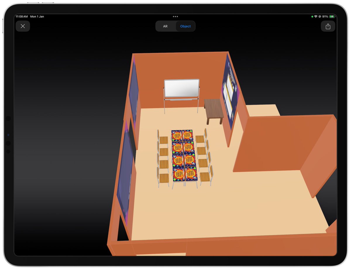 MShyakir's tweet photo. Bila dah selalu buat pelan lantai yang biasa-biasa. Kali ni moh le buat pelan lantai versi 3d siap boleh AR

Dikuasakan oleh aplikasi Reality Composer &amp; Keynote.

#MadeoniPad
#RealityComposer
#Keynote
#AppleTeacher
#AppleProfessionalLearning https://t.co/GyqHu5ubd8