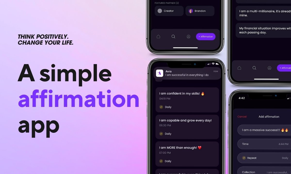 AVRA CORE | A Simple Affirmation App tweet media