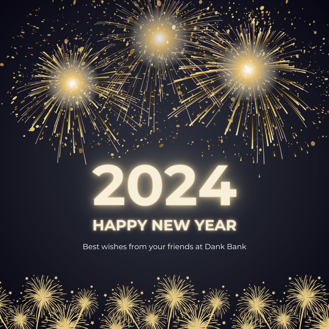 May the New Year be filled with moments that make your heart smile! Happy 2024! 😊💫

#HeartfeltWishes #HappyNewYear #NYE #DankBank #SmilesAhead