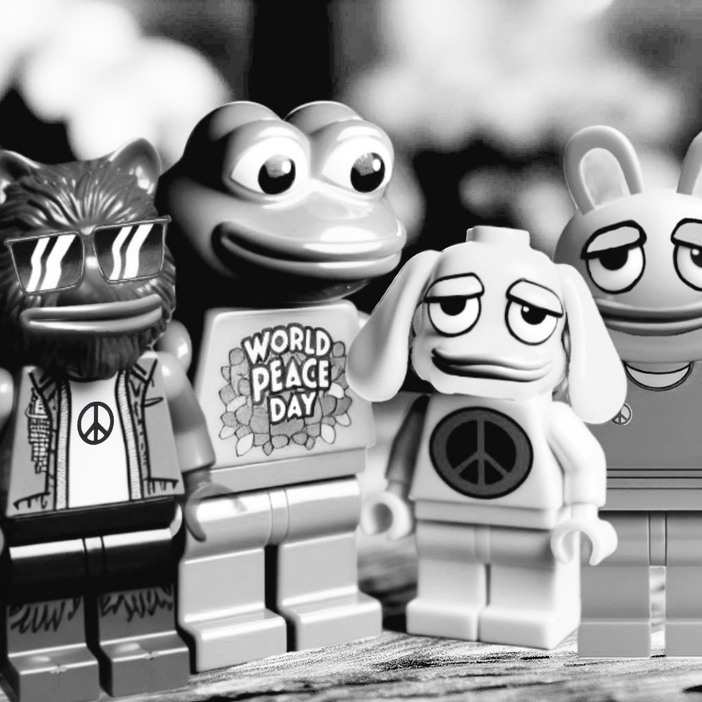 Pepe and his frens having a Minifigure get-together on #WorldPeaceDay

Feels good man 🤘🩶

$PEPE | 🐸🤝☮️ | $PNDC
