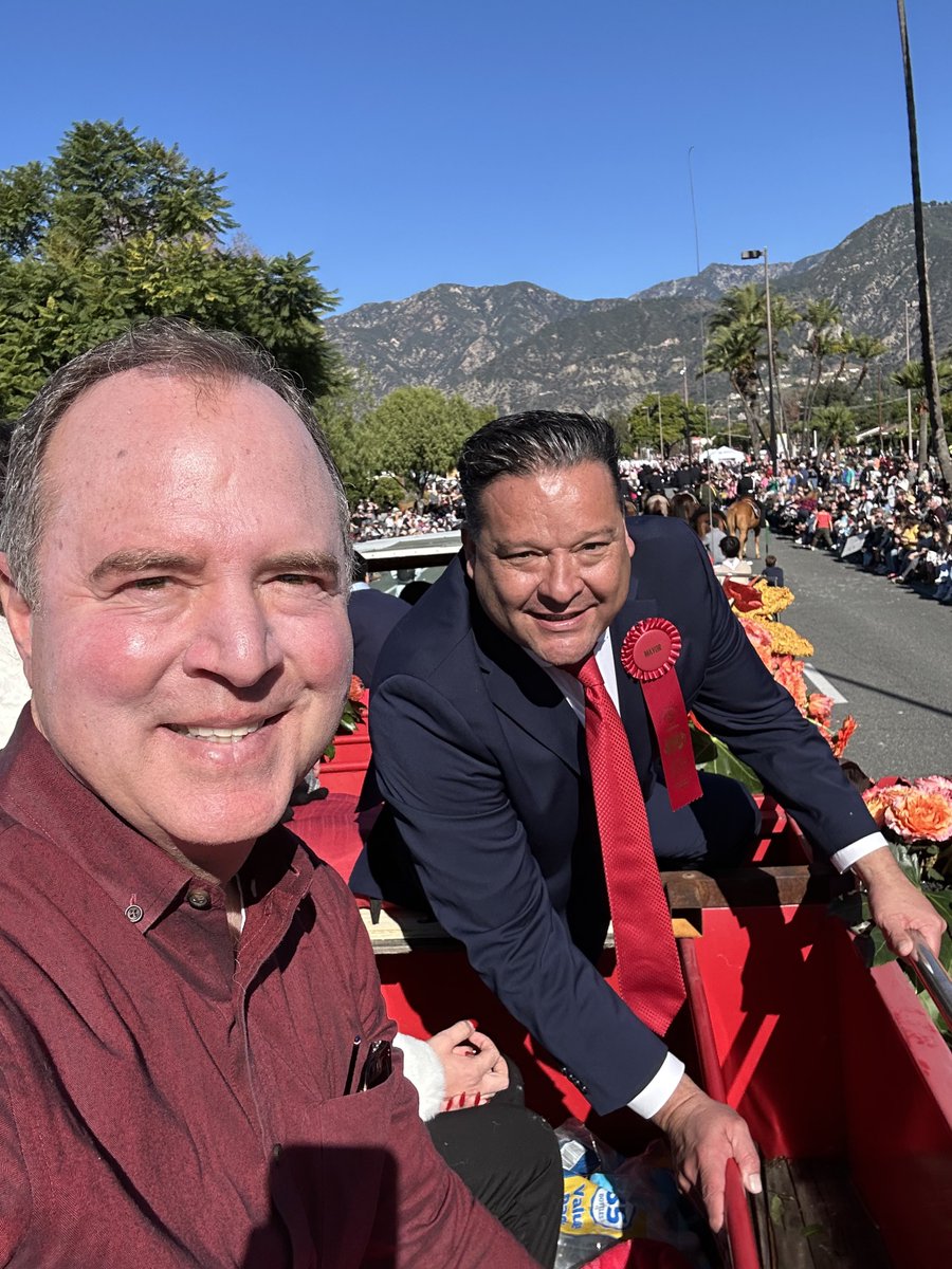 Eve and I at the Rose Parade this morning. The best way to start 2024! Thanks for letting us hitch a ride, Mr. Mayor.