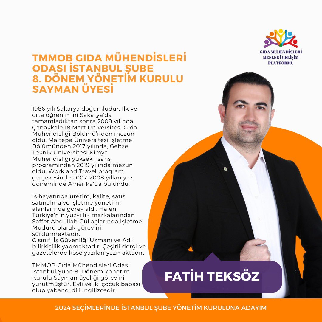 Fatih TEKSÖZ Gıda Y. Mühendisi tweet media