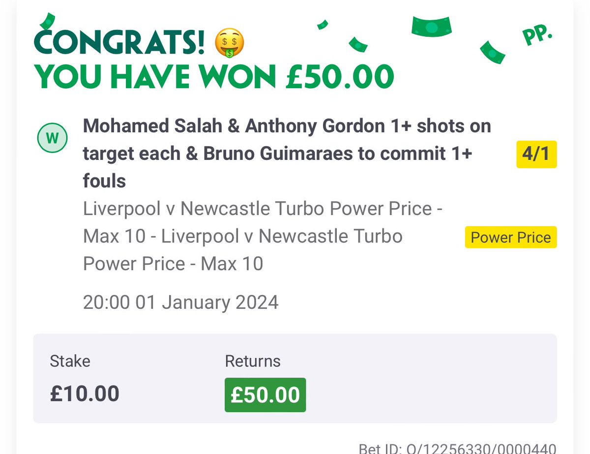 JakeJakeyjake27's tweet photo. @AndyRobsonTips Lovely, great start to new year. All money to celebrate my birthday tomorrow 😋😋😋 https://t.co/zQhEQBwjtC
