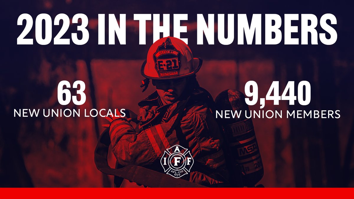 💪 2023 was a big year for the labor movement and for the #IAFF! 💪

Our union is stronger than ever thanks to the dedication of our members, leaders, and staff.

Here's to a successful 2024 together!
