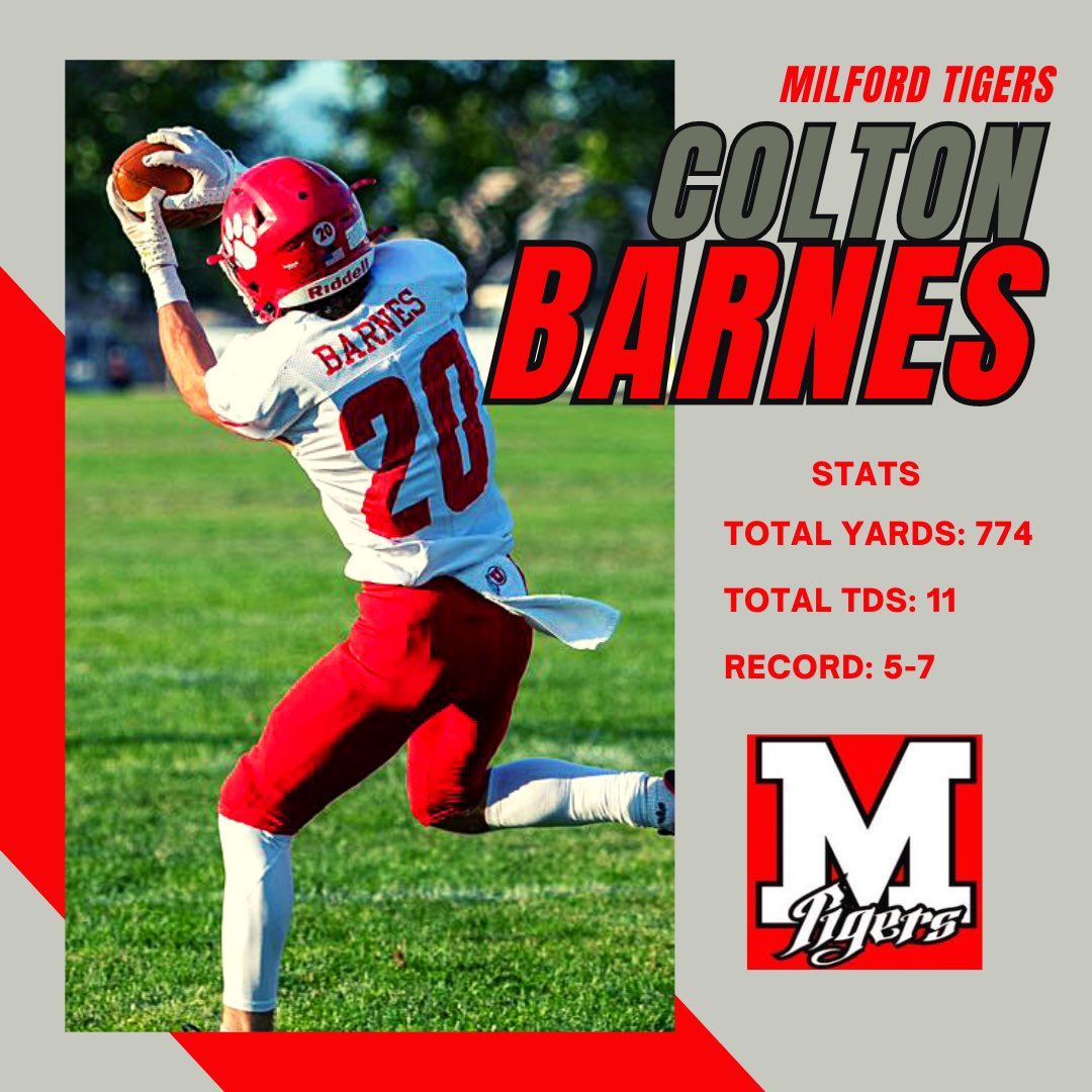 1A WR of the Year 🏆 @Colton_Barnes20