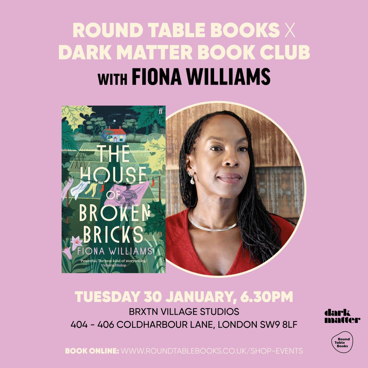 Our first book club read of 2024 - THE HOUSE OF BROKEN BRICKS with author Fiona Williams joining us in person! 📍Tue 30 Jan, 6.30pm @BrixtonVillage Studios 🎟️ bit.ly/3ttu7YF **EXCLUSIVE** The book is out on Jan 18 but you can grab your early copy now from @BooksRound