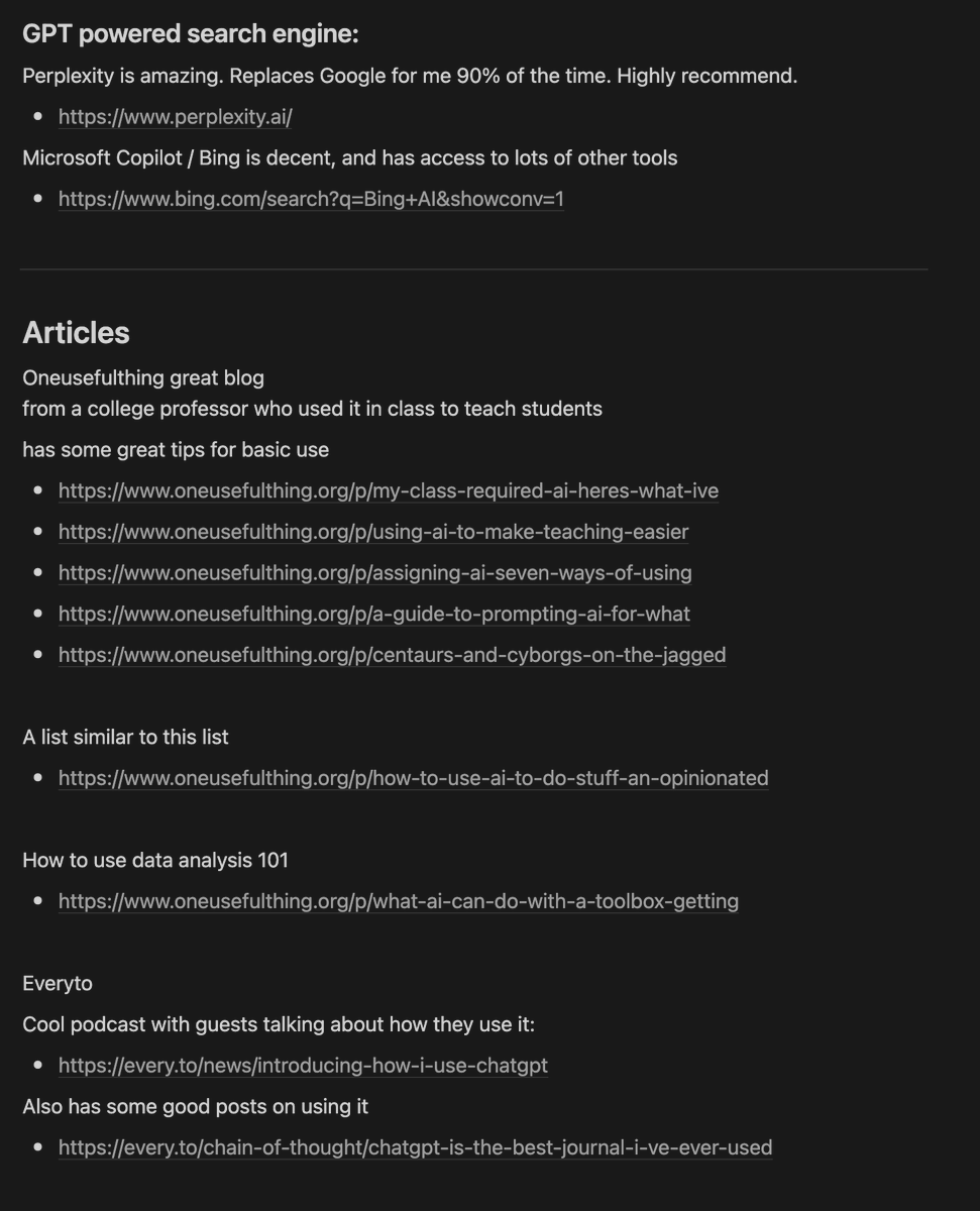 NickADobos's tweet photo. I made a list of beginner chatGPT, Ai &amp; LLm resources

My mom asked, for a friend of hers
so aimed a non-technical beginner

sharing in case it helpful for anyone else:
https://t.co/nvLdLG3xfX https://t.co/vVst4Ttivw