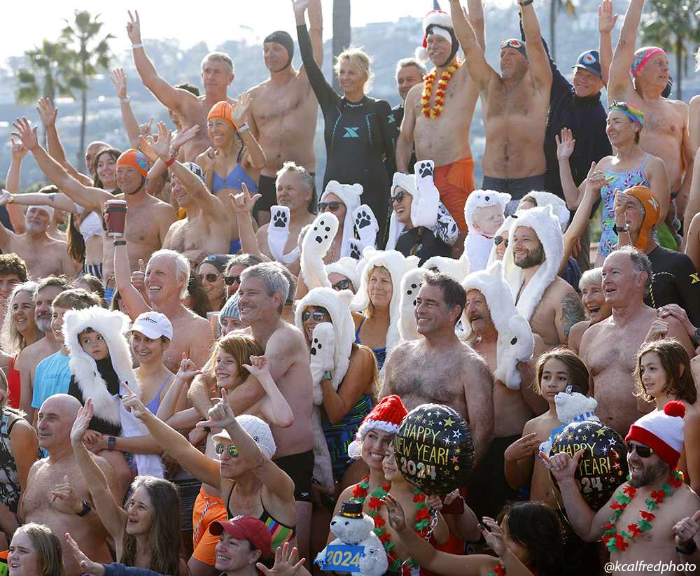 The La Jolla Polar Bear Plunge? The Del Mar Penguin Plunge? Folks along the San Diego coast braved brisk air and water temperatures in the 60s on a nice sunny day to take a dip in the ocean to ring in the new year.