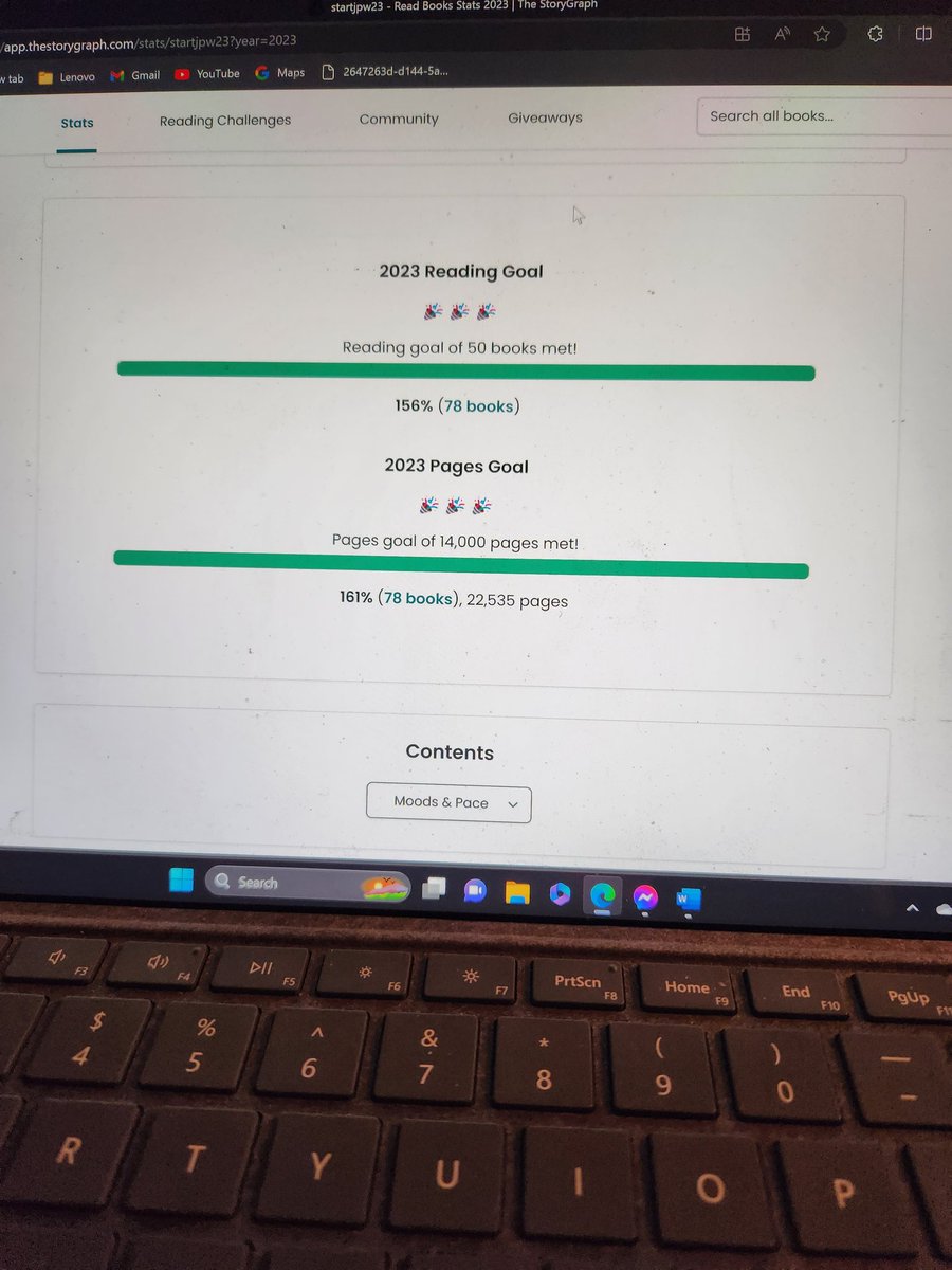 hhawk13's tweet photo. My @thestorygraph December stats. I completed 9 books. And read 2,257 pages. For 2023, I completed 78 books (my goal was 50). I read 22,535 pages (my goal was 14,000). https://t.co/MaZc90NBY4